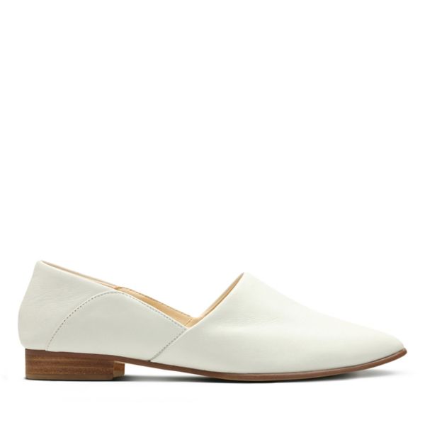 Clarks Womens Pure Tone Flat Shoes White | USA-3642059